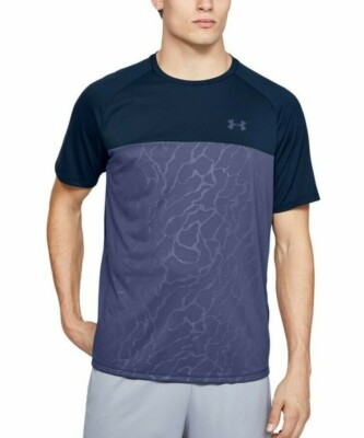 Under Armour Men's Navy UA Tech 2.0 Emboss Crew-Neck Short Sleeve T-Shirt
