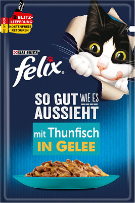 FELIX Katzennassfutter Katzenfutter Nass in Gelee Mit Thunfisch 26Er (26 X 85G)