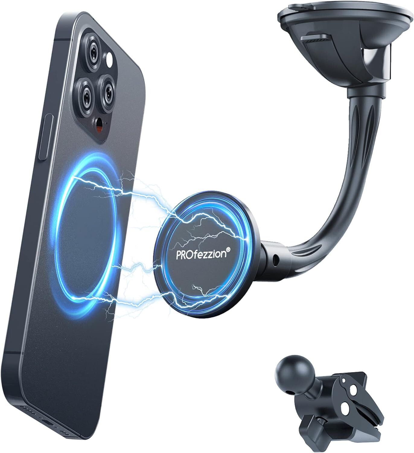 Suction Cup Vent Clip Combo Magnetic Phone Holder Compatible with on Car