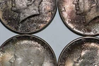 Lot of Four, 1964-P Mint State Toned Kennedy Silver Half Dollars (NUM4693)