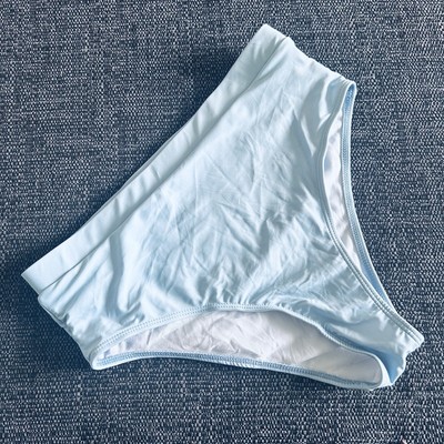 Bikinihose Größe Medium hellblau SHEIN hohes Bein tailliert volle Bademode M