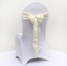 Ivory satin chair sash chair tie bow chair ribbons wedding birthday decoration