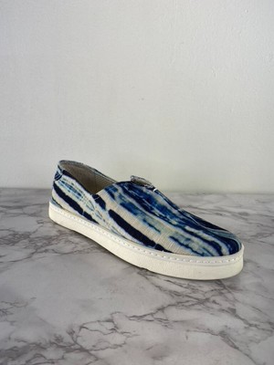 Franco Sarto Avant2 Canvas Sneaker Womens  Blue Printed Slip On Loafer SZ 6 M