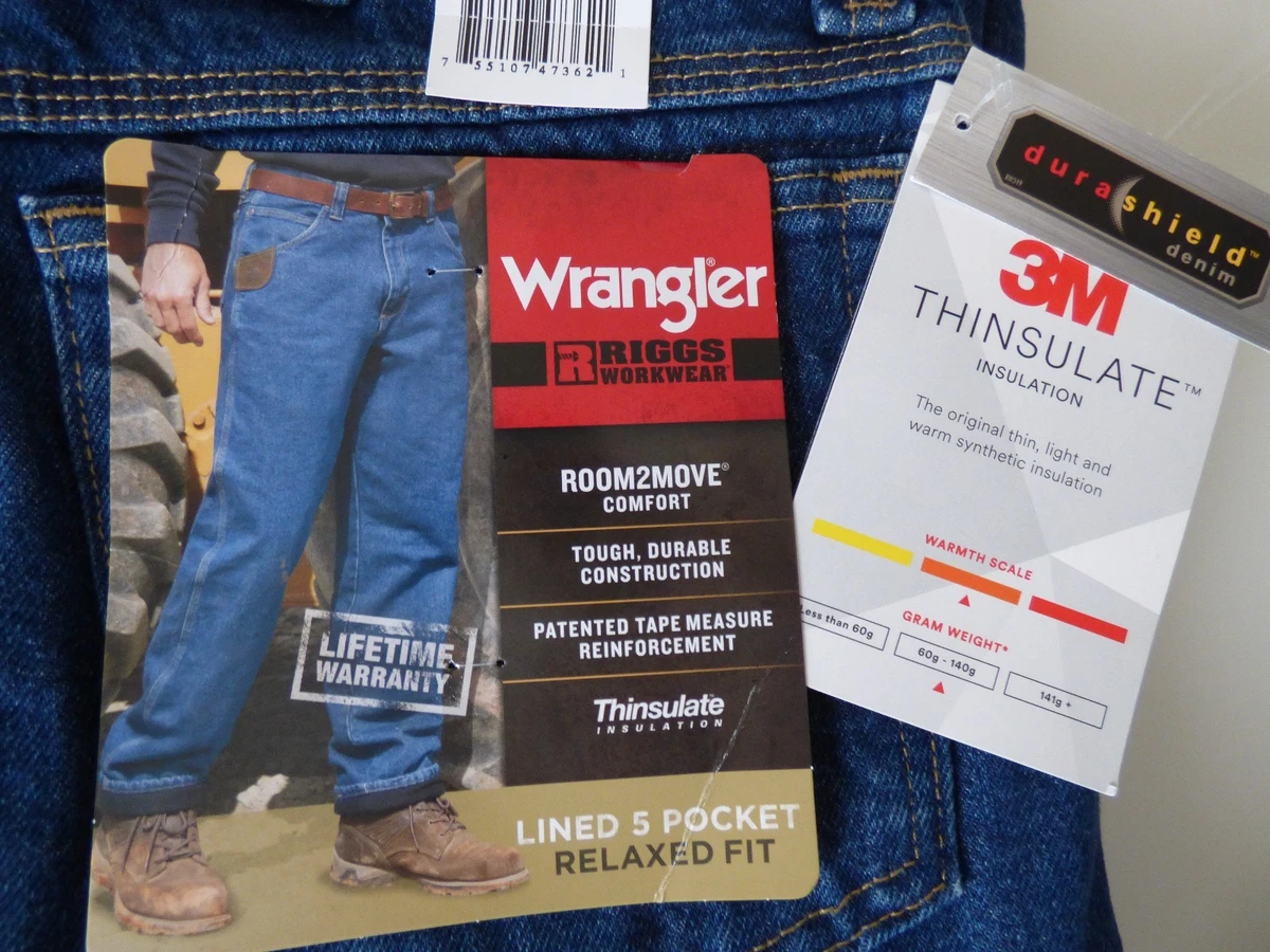 Mens Wrangler Thinsulate Insulation Lining 3M Thermal Jeans |