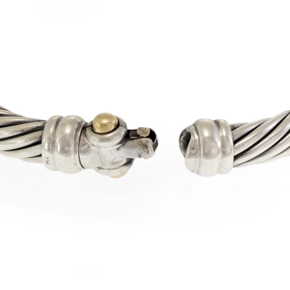 David Yurman Diamond Sterling Yellow Gold 14k Cable Bracelet LIQUIDATION - Image 4 of 4