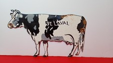 Vintage DE-LAVAL Cow Dairy Farm Porcelain Enamel Sign 8" x 5.5" Inches