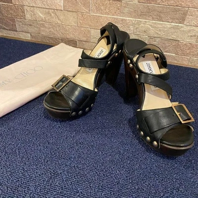 JIMMY CHOO Sandales À Talons Mules Escarpins Femme Taille 36 Véritable - Photo 1/4