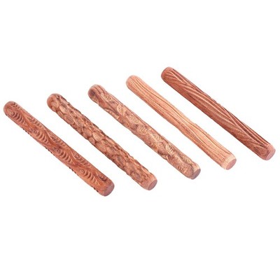 5 Stücke Töpfer Werkzeuge  Hand Rollen für Ton Ton Stempel Ton Muster R3992