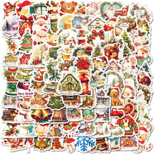 100 Pcs Christmas Stickers for for Kids Teens, Waterproof Vinyl Stickers for Wat