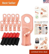 High-Performance Copper Wire Connectors - 10pcs 1/0 Gauge with Heat Shrink Tubes