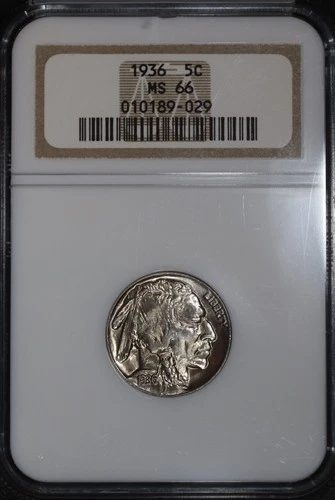 1936 P Buffalo Nickel 5C - NGC MS66 - Superb Exceptional Eye Appeal SKU#746