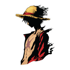 Luffy One Piece Sticker - Decorative 5" x 5" with glossy finish