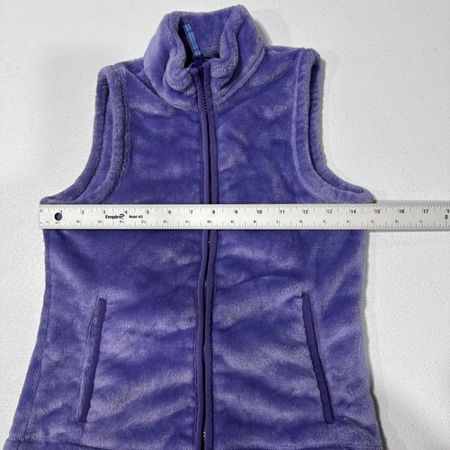 Lands' End Girls Fleece Vest Full Zip Purple Size S 7/8 Pocket Outdoor Casual - Picture 6 of 8