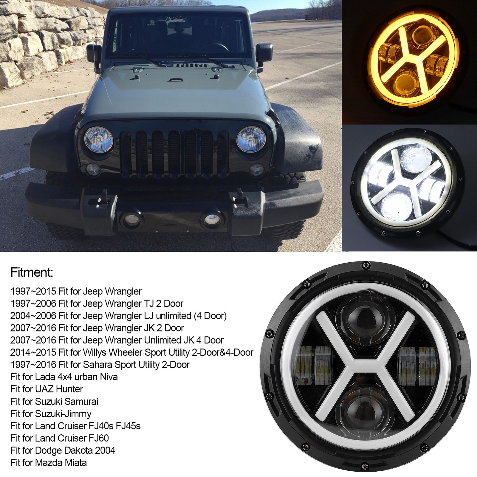High Brightness 7in LED Headlight For Recommended