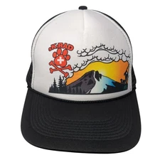 sKiRAD Snapback Trucker Hat Black One Size Adjustable Mesh Back Rope Otto