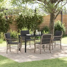 Set da Pranzo per Giardino con cuscino polyrattan Mobili Esterno Patio vidaXL