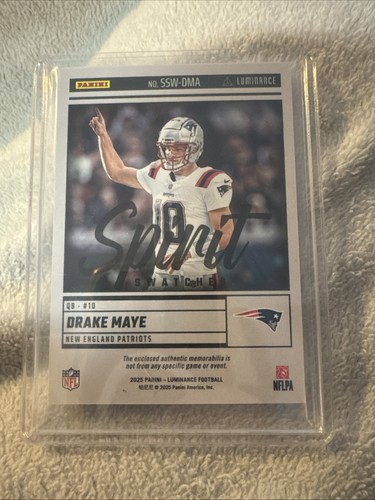 Muestras Panini Luminance Spirit 2025 Drake Maye dorado/50; ¡parche de 4 colores! - Imagen 2 de 2