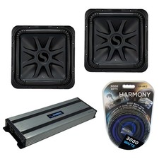 Kicker (2) L7S15 Coche Solo-Baric 15 Subwoofer Cuadrado L7 Sub 44L7S152 y HA-A1500.1