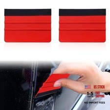 2 Pieces Felt Edge Squeegee for Car Vinyl Wrap Window Tint Tool Kit for Red