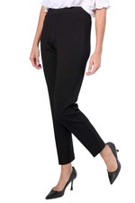 Susan Graver Women's Smart Ponte Knit Slim Leg Pants Black