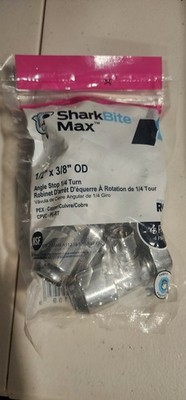 SharkBite Max 1/2  Push-to-Connect 3/8  Angle Stops Chrome-Plated Brass  ur23036