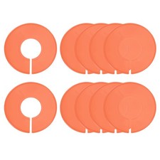10Pcs Clothes Dividers Round Clothing Rack Size Dividers Orange,