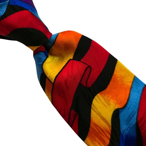 A1) RUSH LIMBAUGH MULTICOLOR 100% SILK NECKTIE MADE IN USA