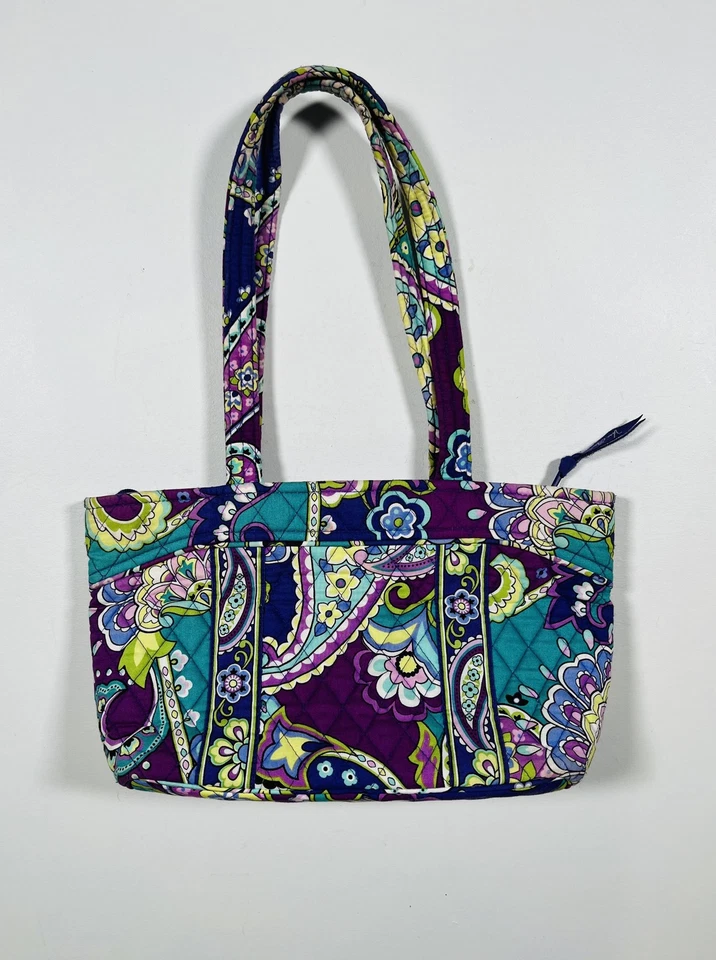 Bolsa Vera Bradley Feminina Média Floral Acolchoada Conjunto Carteira Bolsa Paisley - Imagem 4 de 4