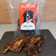 Beef Lip Dog Treats ALBION PET FOODS 100% Natural Air Dried Dog Chews 200g