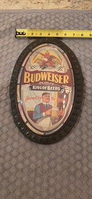 Vintage Oval Budweiser King Of Beers Served By The Pitcher Sign - 12''