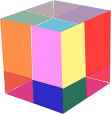 CMY Color Cube, 2.75 Inch 70Mm Mixing CMYK Cube, Colorful Magic Acrylic Prism