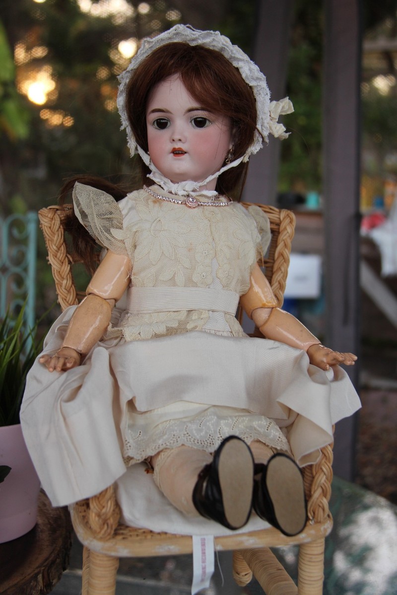 Antique Handwerck 109 Bisque Doll – 17” – Rare Leather Body