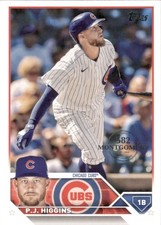 2023 Topps 582 Montgomery Club - P.J. Higgins Chicago Cubs Card #338