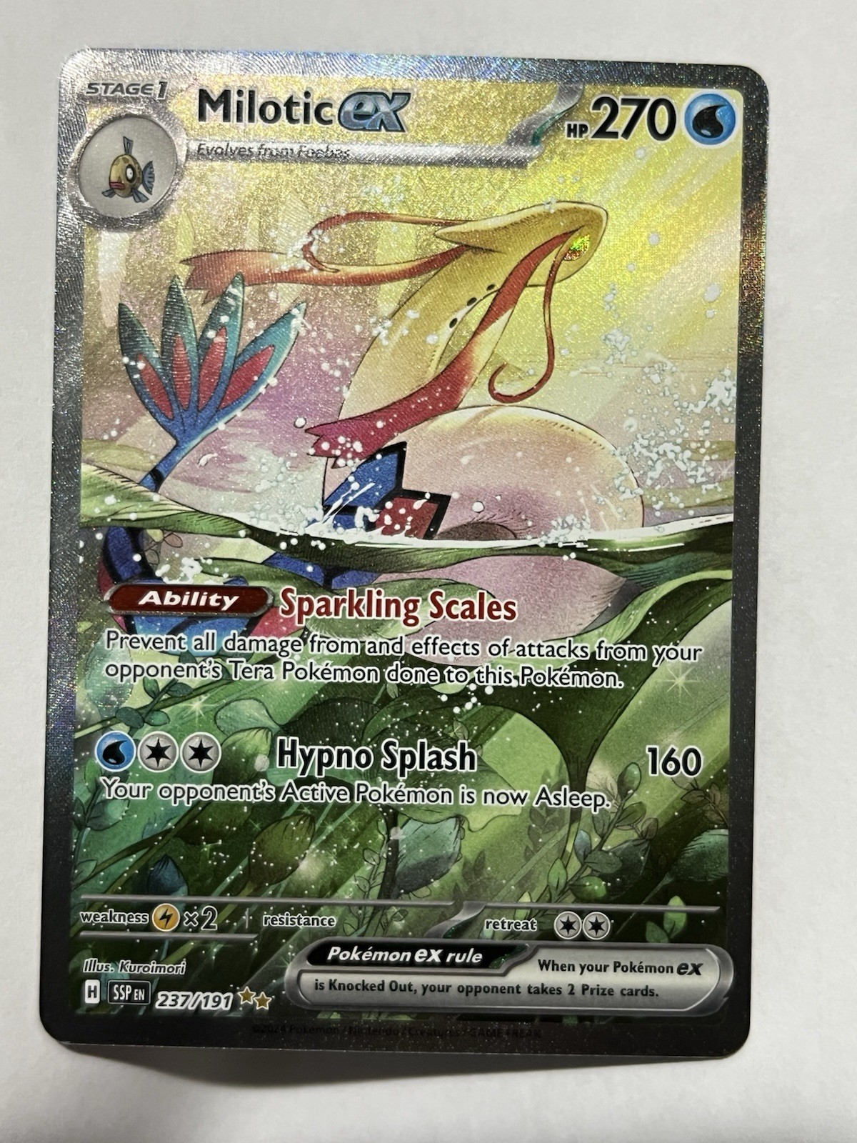 Pokémon TCG Milotic EX Special Illustration Rare Card 237/191 Surging Sparks NM