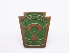 Vintage Little League Baseball Green Field Lapel Pin Collectible