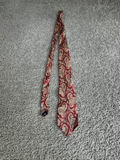 Polo Ralph Lauren Tie Mens OS Red Paisley Pointed 100 Silk Hand Made In USA