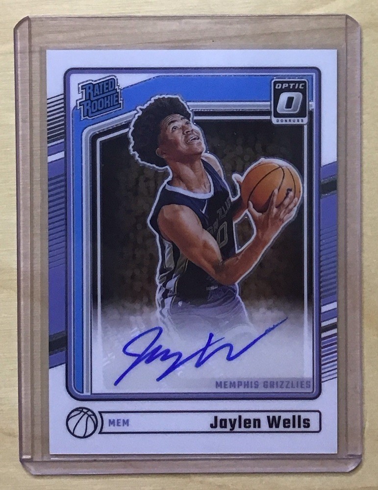 🔥2024-25 Donruss Optic Jaylen Wells Rated Rookie RC Auto #327 Memphis Grizzlies