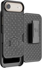 Slim Hard Case Stand and Belt Clip Holster Combo for iPhone Air - Black