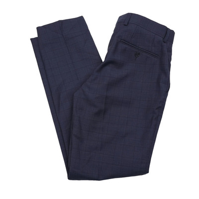 Calvin Klein Morgan Blue Plaid Slim Fit Wool Suit Pants Mens Size 32 X 30