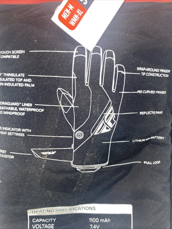 Nuevos Guantes de Invierno Fly Racing Title Calefacción Moto de Nieve Gris Todas las Tallas Foto 4 de 4