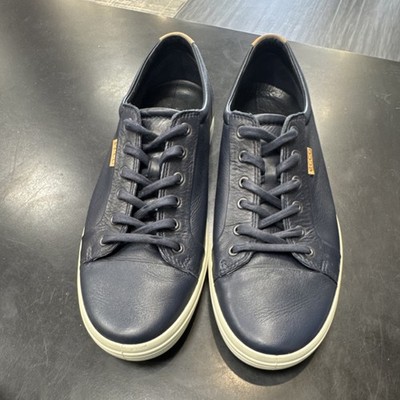 Ecco Men's Navy Leather Comfort Lace Up Casual Sneakers US Size 12