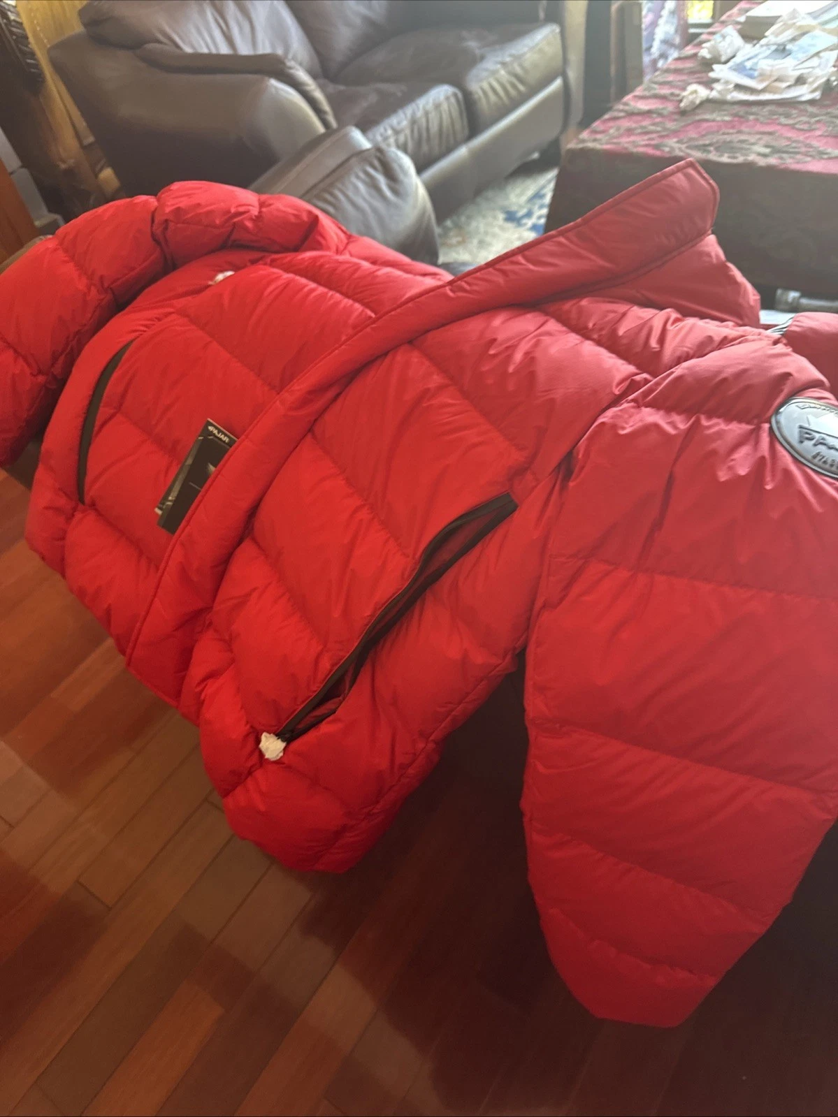 Pajar Canada Men's Duck DOWN Hood Oden Gorham Quilted Red /Black Jacket Sz MED