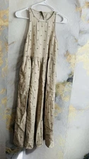 Rylee + Cru  Anthropologie Size XS Palm Maxi Dress  Tencel Linen