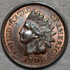 Uncirculated 1906 Indian Head Cent, Blazing Mint Luster w/ Accents of Red.