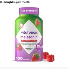 vitafusion Melatonin Max Strength 10mg Gummy Strawberry Sleep Support 100 Count