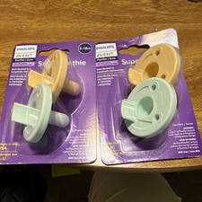 Philips AVENT Super Soothie Pacifier 3-18m Beige/Blue SCF190/07 BPA-Free