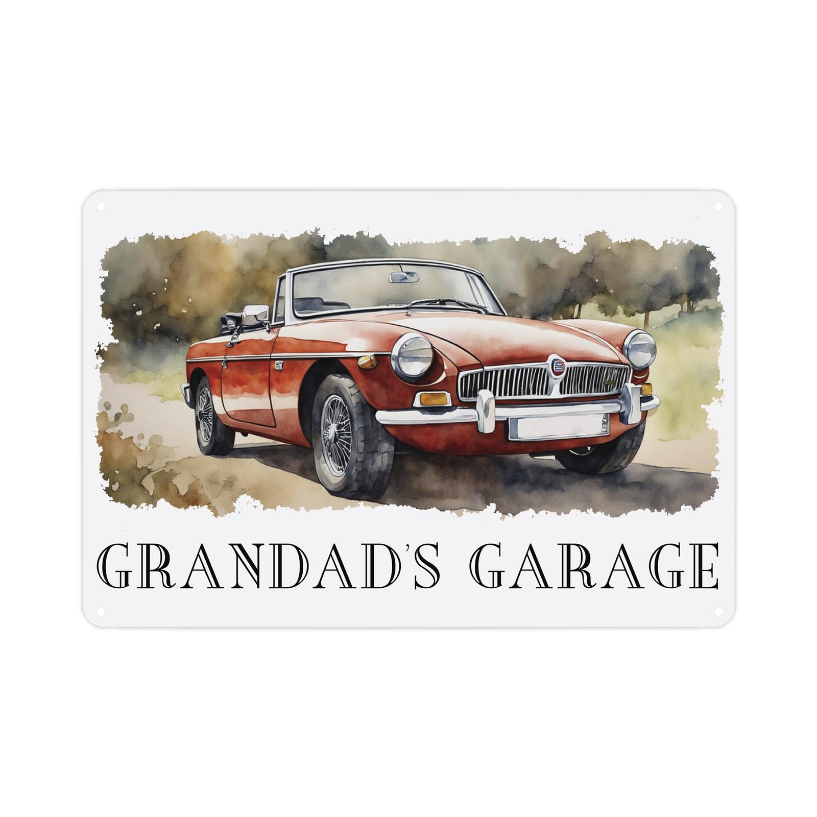 Grandads Garage Sign - Vintage Cars Themed Metal Plaque Garage/Man Cave Gifts