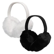 Pieces Women Winter Ear Muffs Foldable Faux Fur Earmuffs Cute Ear 2 Black,white