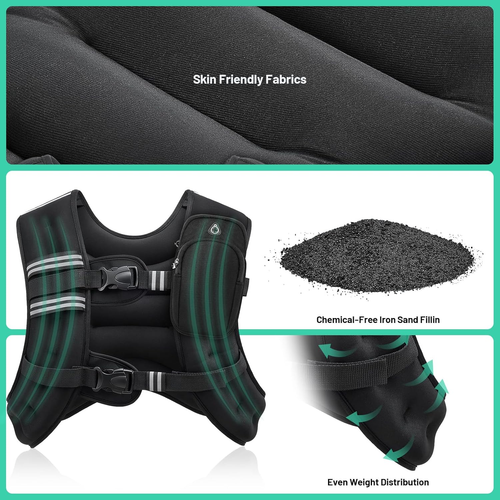 Adjustable Weighted Vest for Men & Women - 6 to 20 lbs for Training & Running - Bild 2 von 7