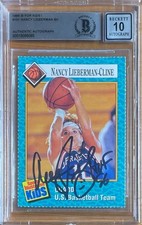 NANCY LIEBERMAN -CLINE SIGNED 1989 SI FOR KIDS ROOKIE #101 BAS BGS 10 AUTOGRAPH
